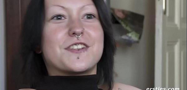  Marina With Exotic Nose Ring and Sexy Tattoos Gets herself Off